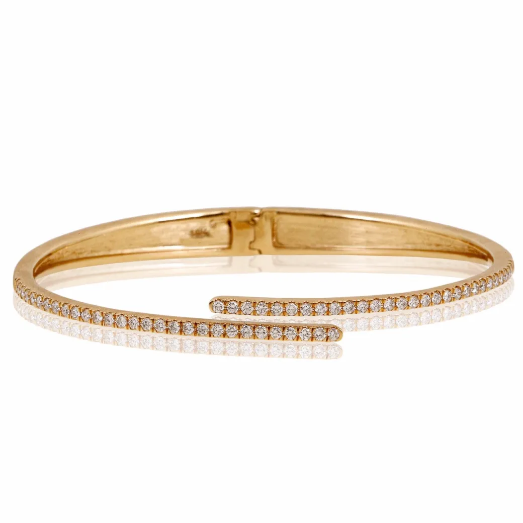 Sandy Leong Diamond Hinge Bangle - Yellow Gold with White Diamonds, Pink Gold with Online